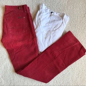 7 for all Mankind - Corduroy Pants (Rusty Red)